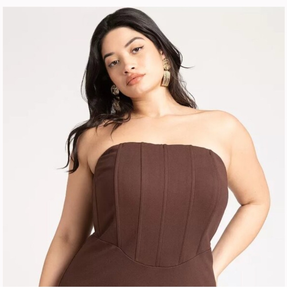 Eloquii Chocolate Strapless Dress